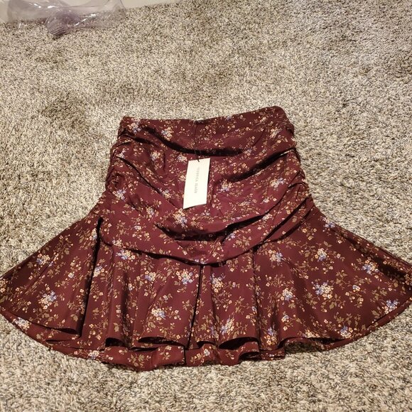 NWT Veronica Beard Taras Skirt Merlot Multi 0 - Picture 2 of 5
